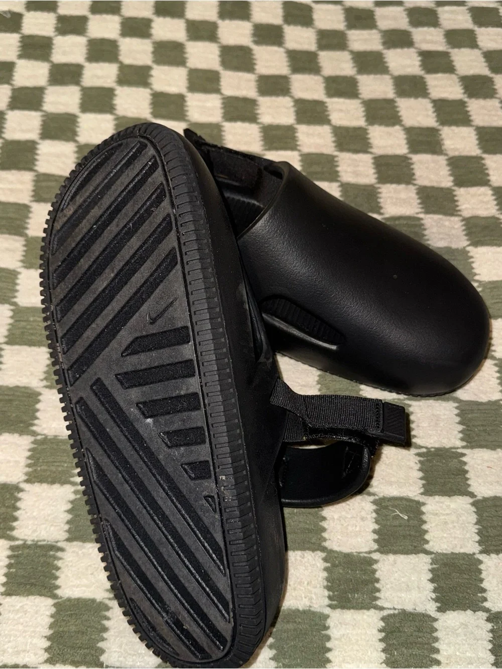 Nike Men's Black Slip-On Sandals with Adjustable Heel Strap